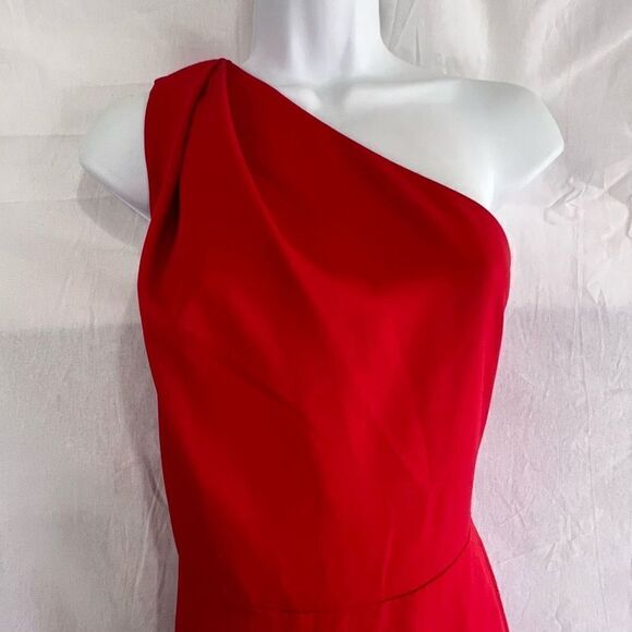 NWT Sam Edelman one shoulder red midi dress - Picture 2 of 9